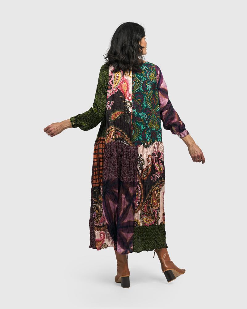 bohemien maxi-jurk met gemixte patronen ad500 - Alembika