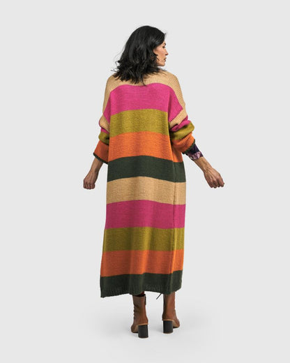 bohemien maxi-jurk met gemixte patronen ad500 - Alembika