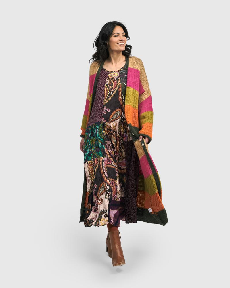 bohemien maxi-jurk met gemixte patronen ad500 - Alembika