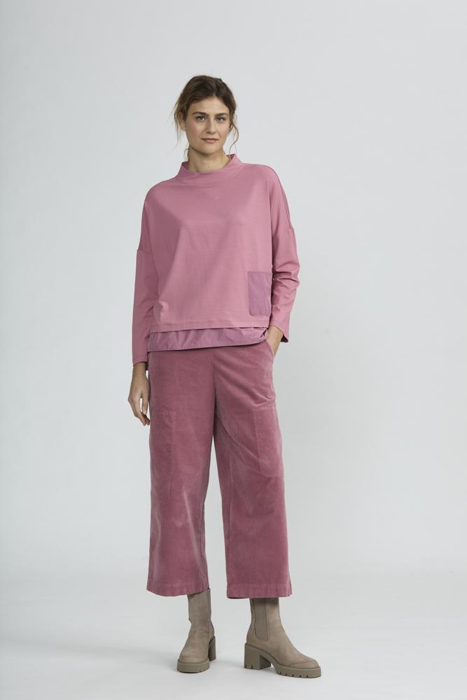 oversized shirt met opstaande kraag en borstzak 9461-021 - Vetono