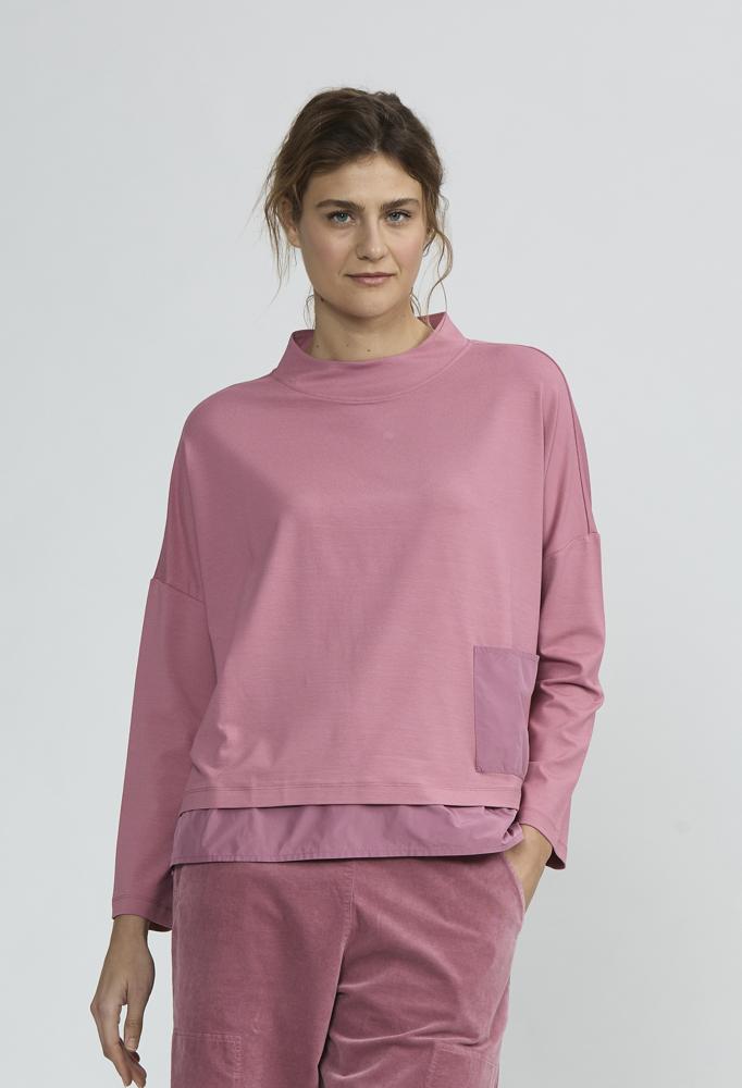 oversized shirt met opstaande kraag en borstzak 9461-021 - Vetono