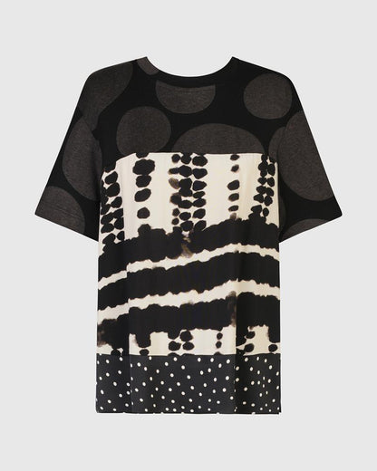 grafische print t-shirt met korte mouwen st619s - Alembika