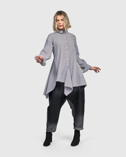 gestreepte blouse  met klassieke kraag ut452 - Urban by Alembika