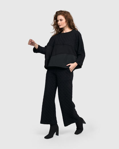 gestikte zwarte culotte broek up442 - Urban by Alembika