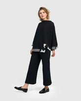 gestikte zwarte culotte broek up442 - Urban by Alembika