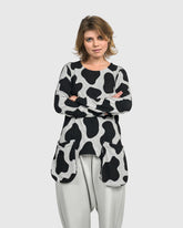 oversized shirt met dalmatiër print ut469 - Urban by Alembika