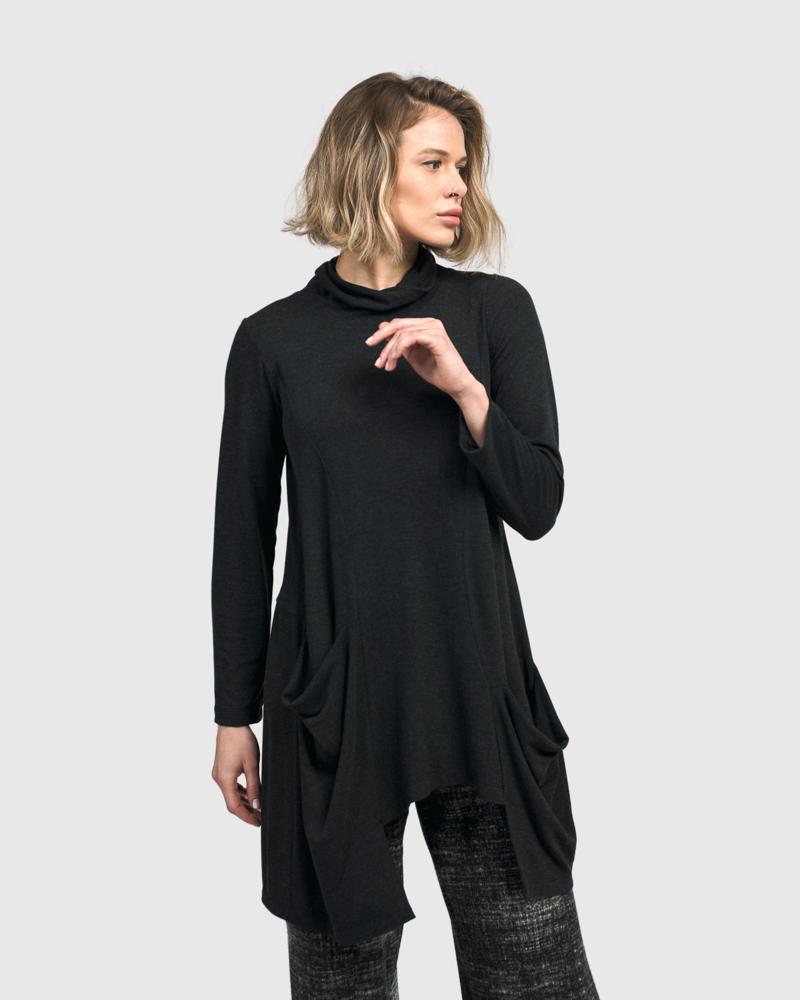 asymmetrische tuniek met sierplooien ut471 - Urban by Alembika