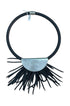 moderne statement halsketting met fringe detail - hk105 - Heike