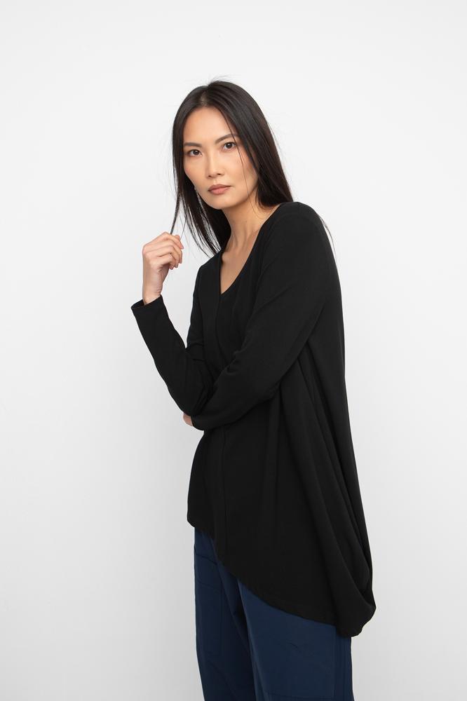 zwarte asymmetrische casual tuniek top - Ozai N Kü