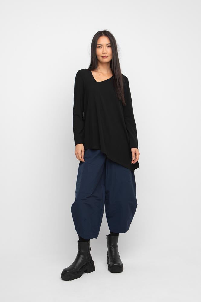 zwarte asymmetrische casual tuniek top - Ozai N Kü