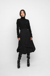 zwarte asymmetrische midi-rok met ruches 755244 - Ozai N Kü