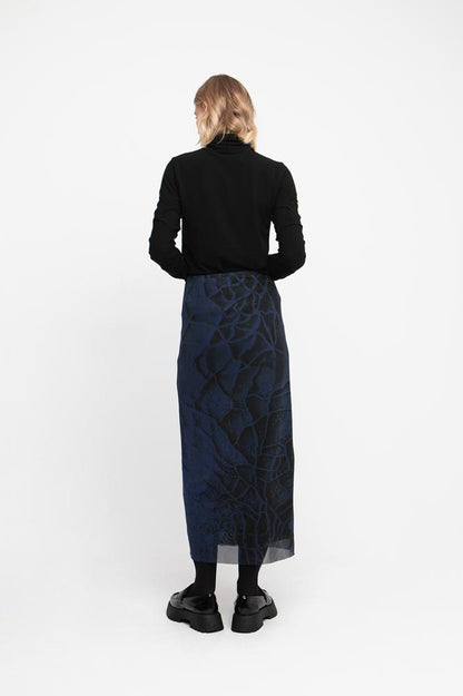 elegante maxi-rok met abstract bladmotief  755250 - Ozai N Kü