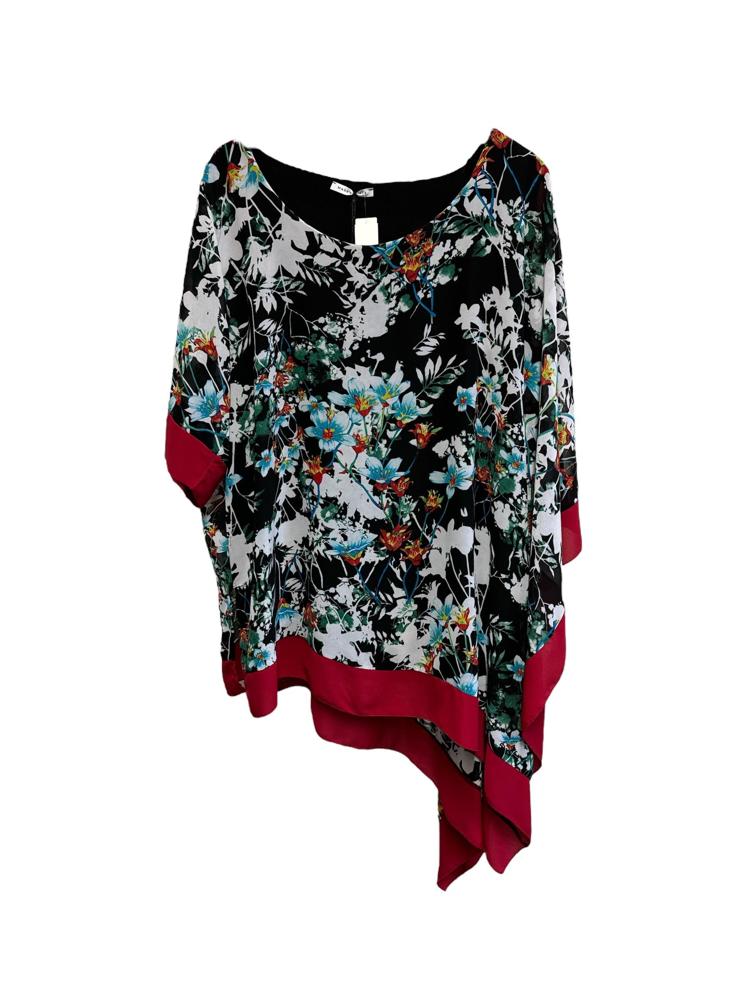 dames asymmetrische bloemenprint tuniek shirt 896 - Do your Best