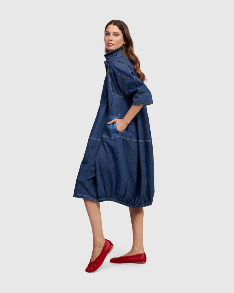 denim oversized jurk sd823 - Alembika