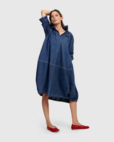 denim oversized jurk sd823 - Alembika