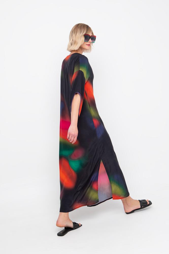 kleurrijke maxi jurk met abstract motief - 840618 - Ozai N Kü