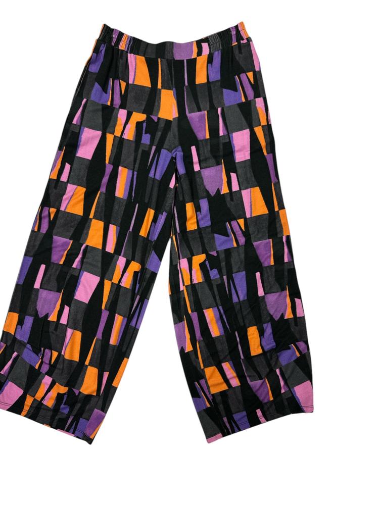 abstract grafische print broek 24k219 - Luukaa