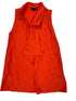 oranje mouwloze designer vest met grafische details - model 24k322 - Luukaa