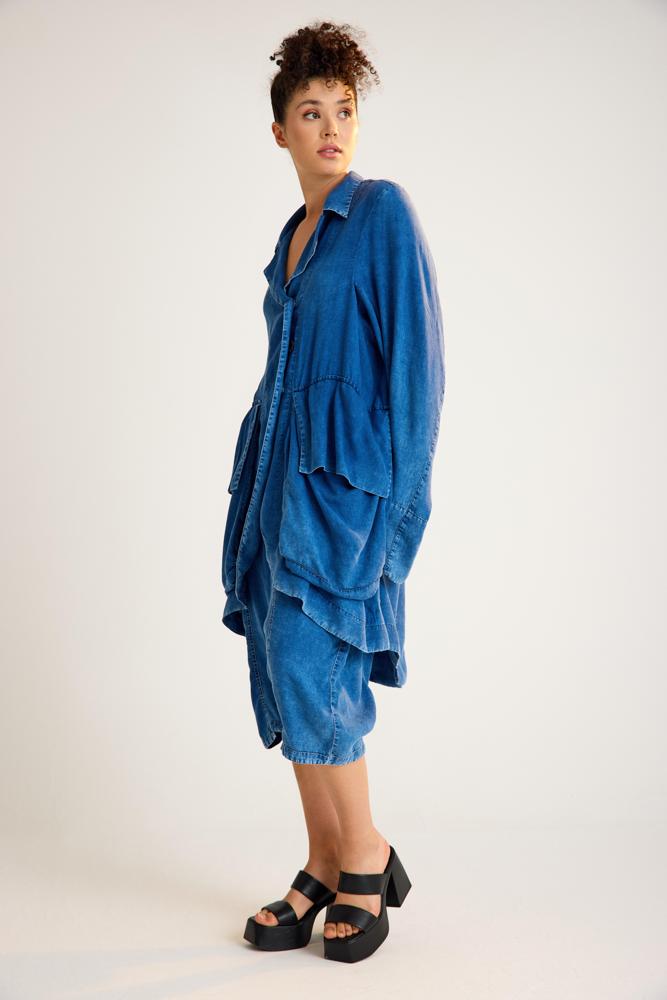 oversized vest met klassieke reverskraag 25062 - Zilberman