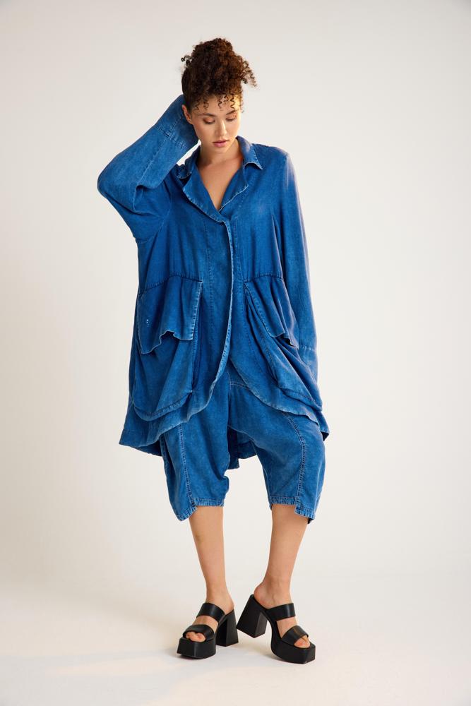 oversized vest met klassieke reverskraag 25062 - Zilberman