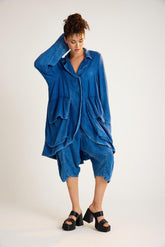 oversized vest met klassieke reverskraag 25062 - Zilberman