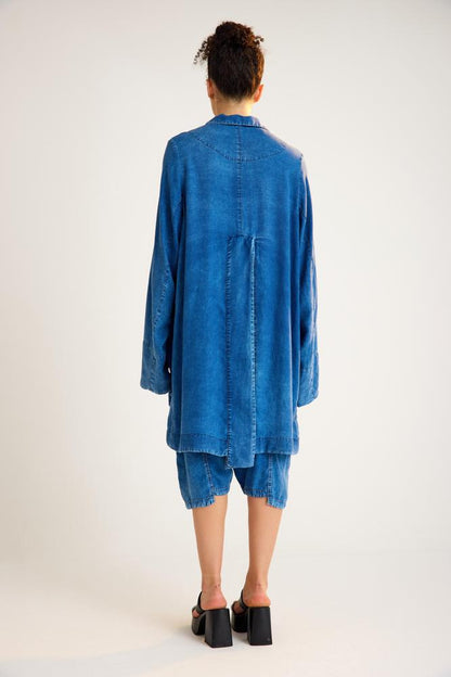 oversized vest met klassieke reverskraag 25062 - Zilberman