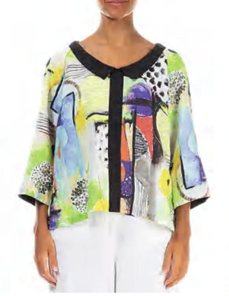 linnen kunstzinnige shirt 52674-l532p3371-17 - Grizas