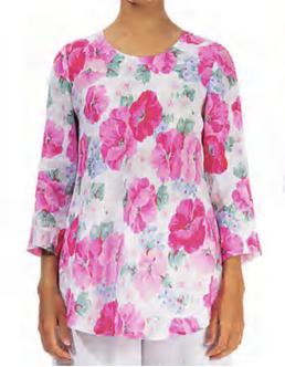 linnen bloemenblouse met lange mouwen 52653-l21p4051 - Grizas