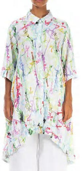 linnen zomerse printjurk 52671-l21p611 - Grizas