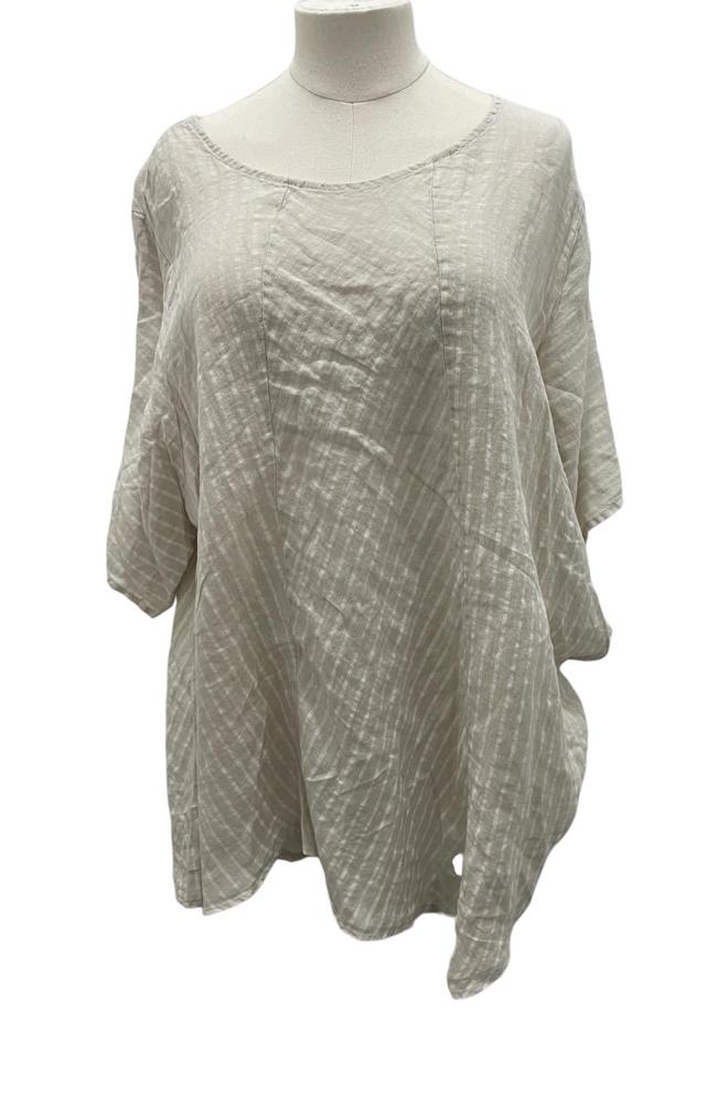 luchtige tuniek met textuur en driekwart mouwen - shirt 1317 - Moonshine