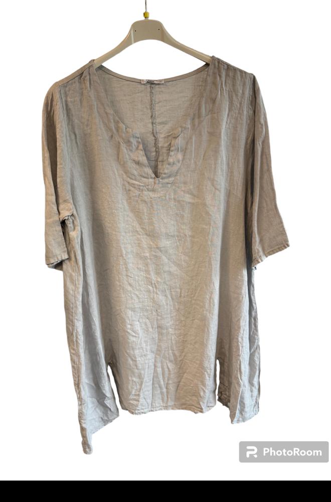 linnen tuniek met v-hals - shirt 1311 - Moonshine