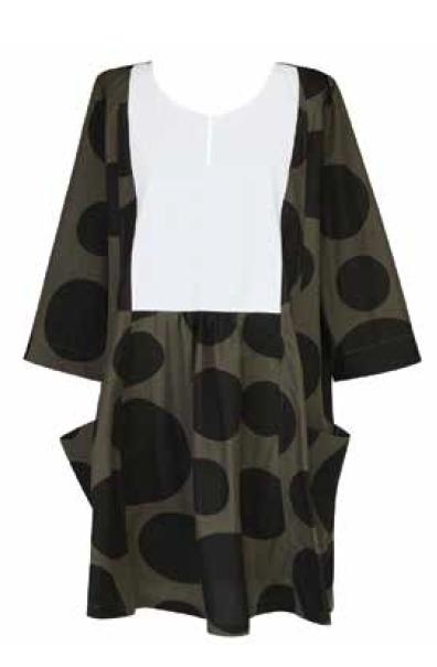 dames kimono top met grote cirkel patronen - ut157k - Urban by Alembika