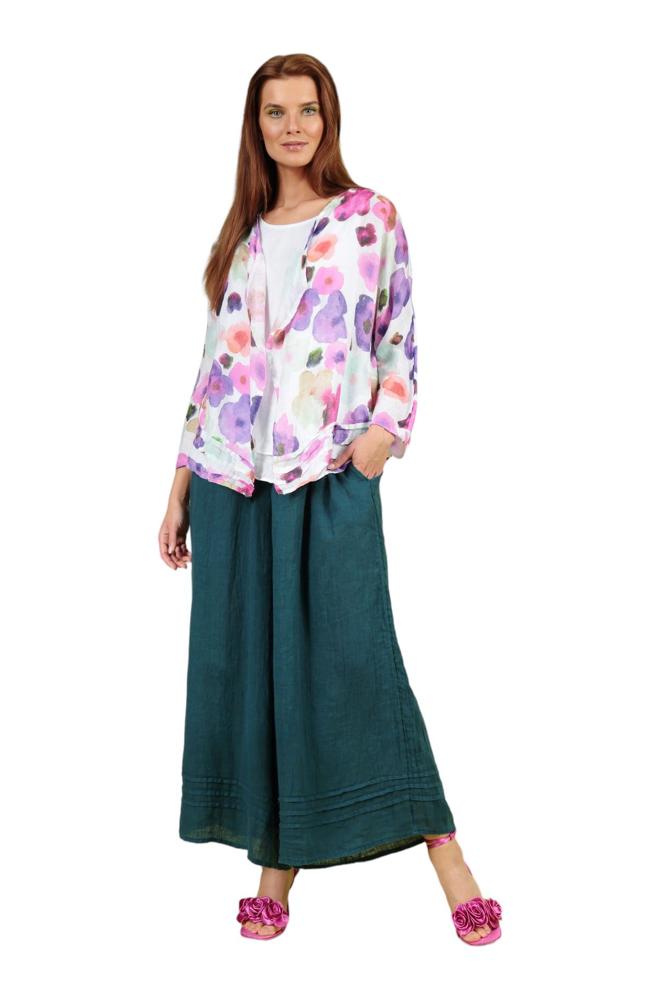 vrolijke bloemenprint kimono jacket 71156-lm6p3271 - Grizas