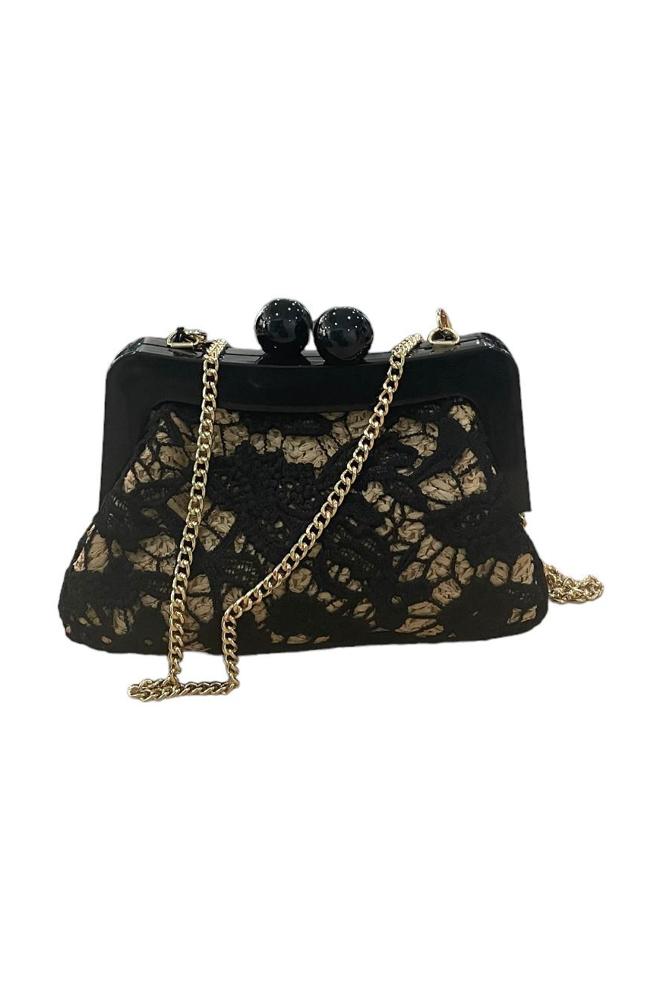 elegante kanten clutch met sierkralensluiting - Alexandr&