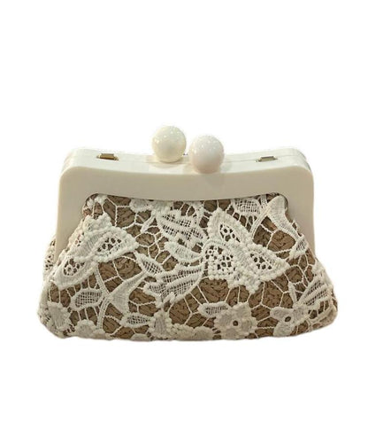 elegante kanten clutch met sierkralensluiting - Alexandr&