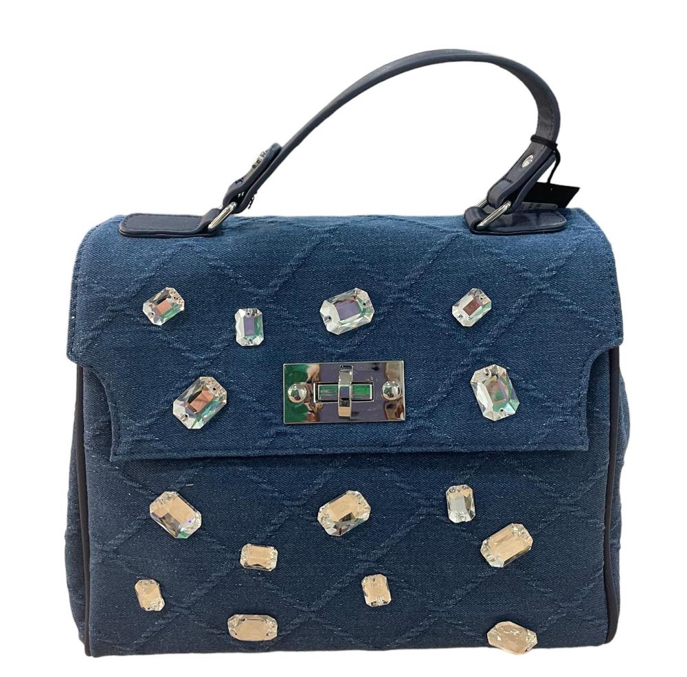 chique marineblauwe handtas met kristallen accenten - model 00026465 - Alexandr&