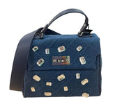 chique marineblauwe handtas met kristallen accenten - model 00026465 - Alexandr&