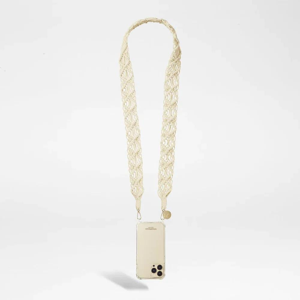 macramé stoffen telefoonketting le308329 - La Coque Française