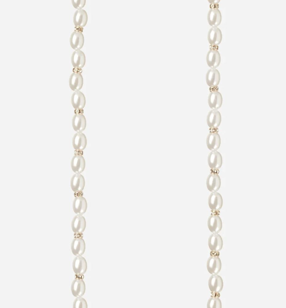 elegante parel telefoonketting met gouden accenten le312626 - La Coque Française