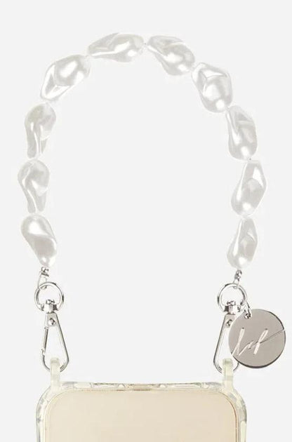 witte parelschakel telefoonketting le314270 - La Coque Française