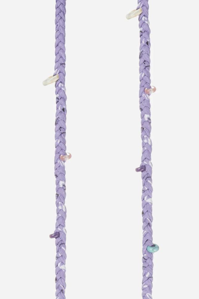 gevlochten paarse telefoonketting met kralen decoratie  le313447 - La Coque Française