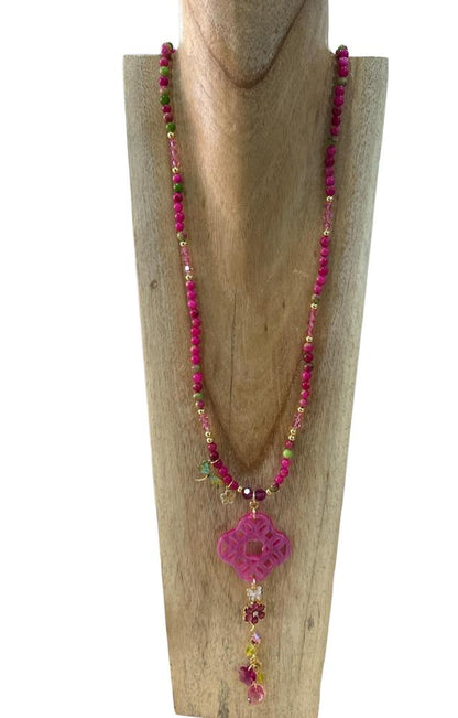 fuchsia lotus kralenketting copr100 - Sophie Goetsch