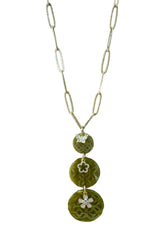 schakelketting met groene hanger copr107 - Sophie Goetsch