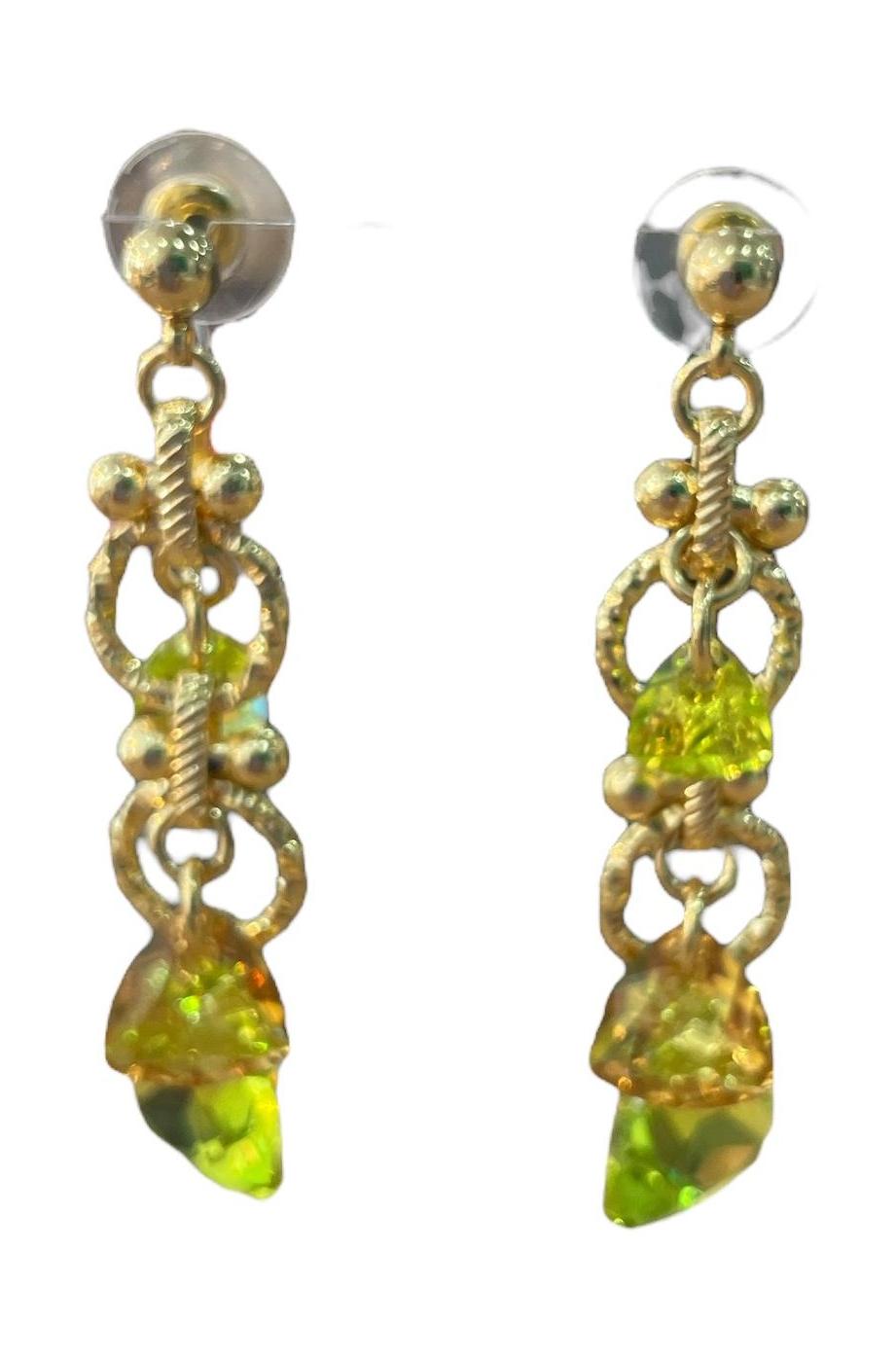 groene kristallen  oorbellen boml75 - Sophie Goetsch