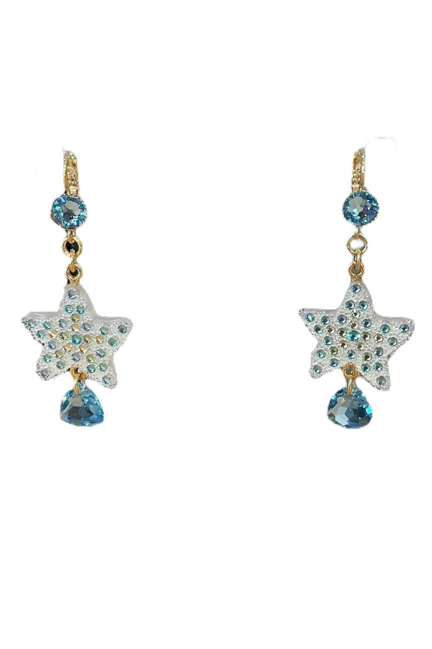 stervormige oorbellen met blauwe kristallen bobb72 - Sophie Goetsch