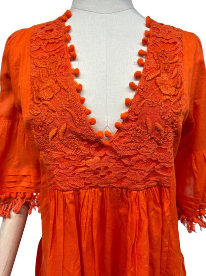 bohemian tuniekjurk met geborduurde details - cv1042 - Antica Sartoria