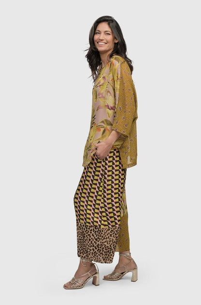 bohemian bloemenprint tuniek shirt st604m - Alembika