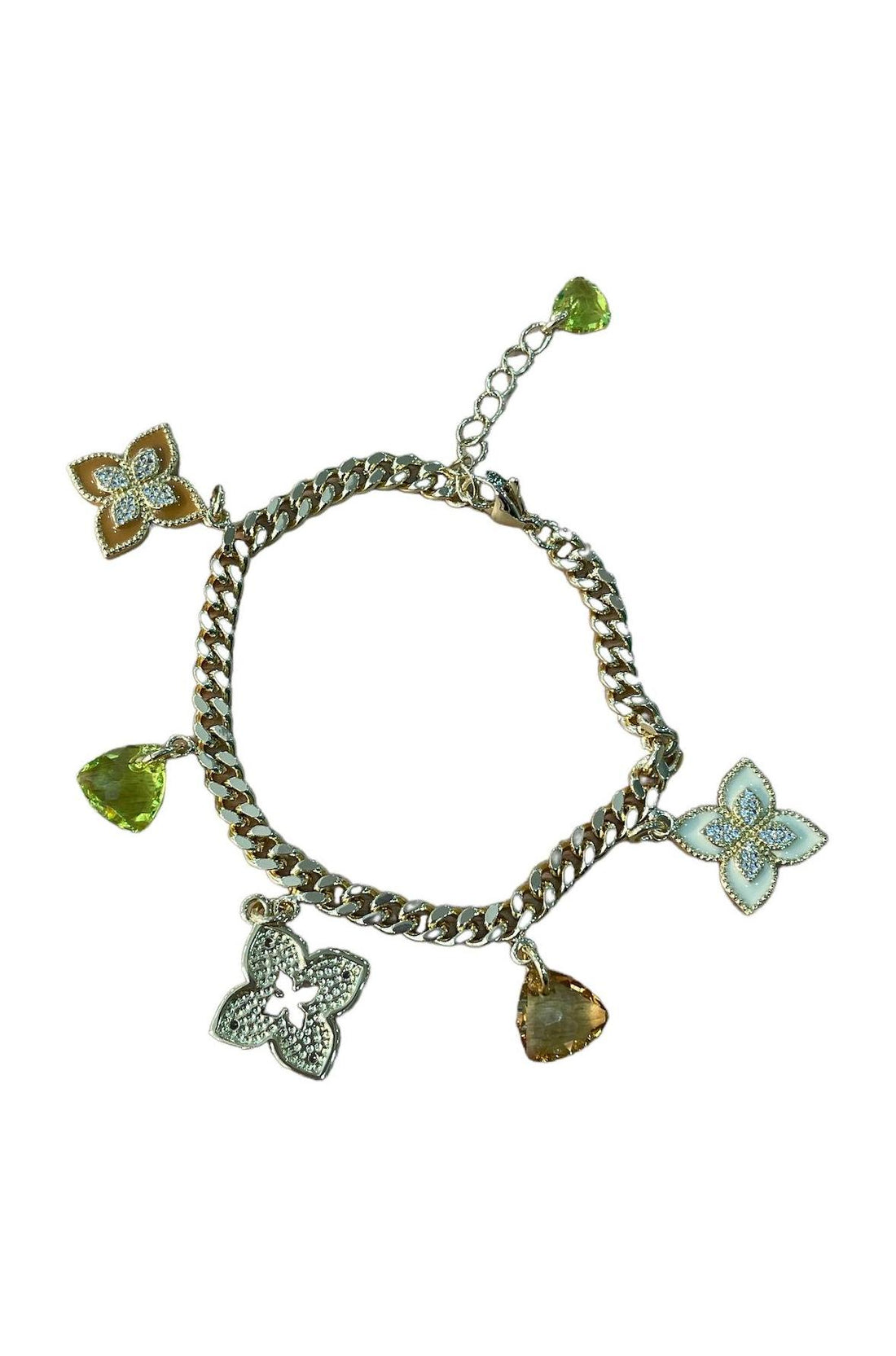 vlinderbedel armband met groene accenten btml26 - Sophie Goetsch