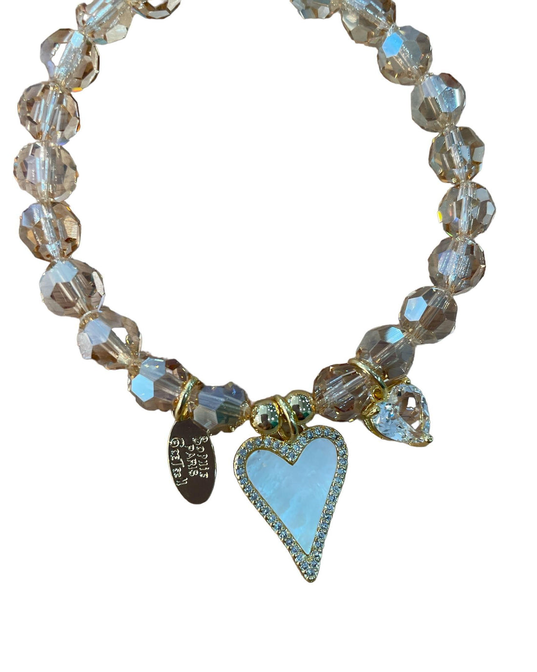 kristalglans armband met hart hanger btsb56 - Sophie Goetsch