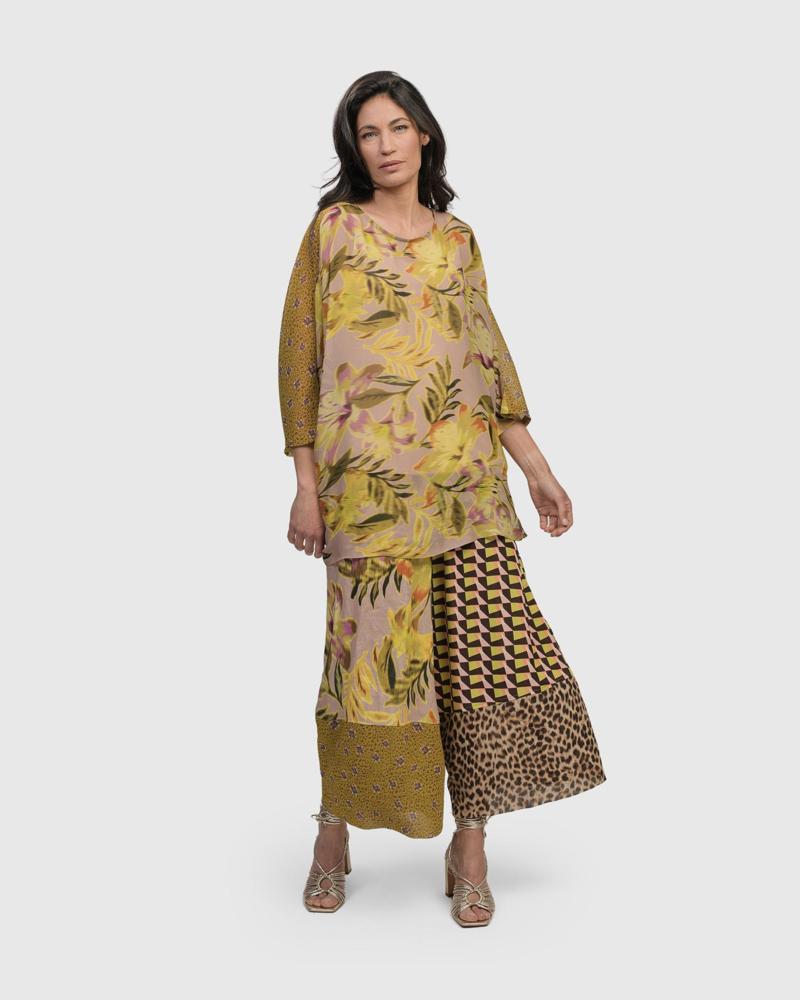 bohemian bloemenprint tuniek shirt st604m - Alembika